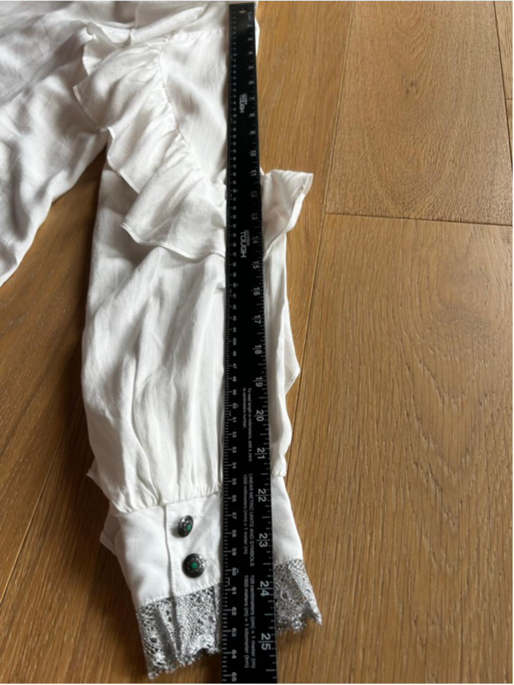 Ivory Ruffled Button-Front Blouse - Picture 9 of 12